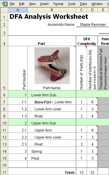 Count Parts & Interfaces List number of