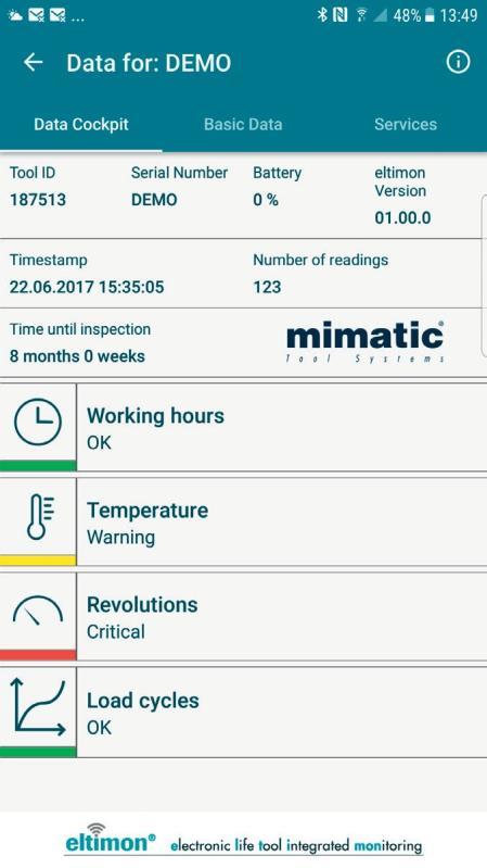 eltimon App Instead of Data for: DEMO appears in reality: Data for: XXXXXXXXX (unique serial number of the Live Tool) The Live