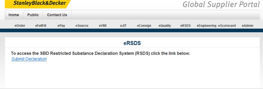 ersds Restricted Substance Declaration System Back This section has a stand alone use guide.
