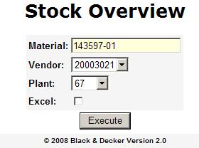 Stock Overview Transaction To run this transaction follow the steps below: eorders Inventory Information 1. Enter the material number you wan to run the report on.