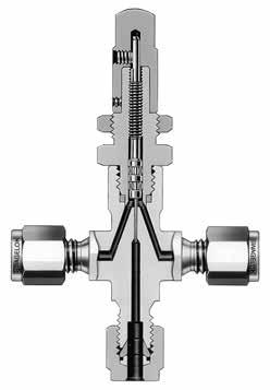 6 Needle and Metering Valves Options and ccessories Cross Pattern S and M Series Fluid flows between side ports around stem in any stem position.