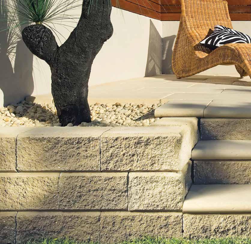 RETAINING WALLS & PAVERS / NTH NSW ARRINASTONE elegant style These light weight blocks provide an easy way to create a practical outdoor space in your garden.