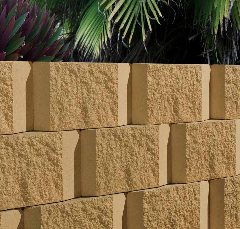 RETAINING WALLS & PAVERS / NTH NSW FLINDERS outstanding appeal These blocks feature chamfered edges at each side and rustic split face finish in two of our most popular colours.