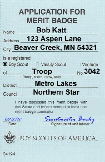 AM I DONE YET? NOT QUITE. Now you need to take your blue card to your Scoutmaster and get his / her signature on it.