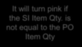 It will turn pink if the SI Item