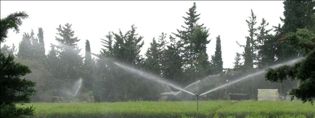Sprinkler irrigation One can under irrigate No DP / 100% application Eff 50%
