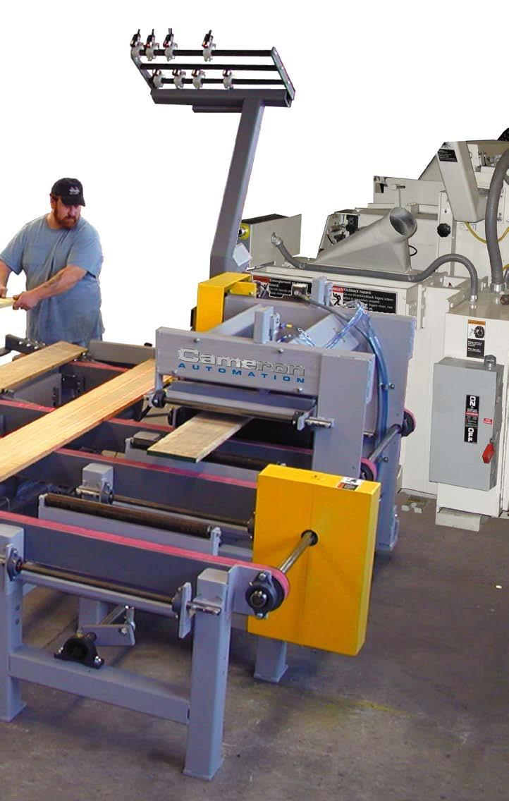 Laser rack and moving lasers provide rip solution to the operator prior to ripping the lumber.