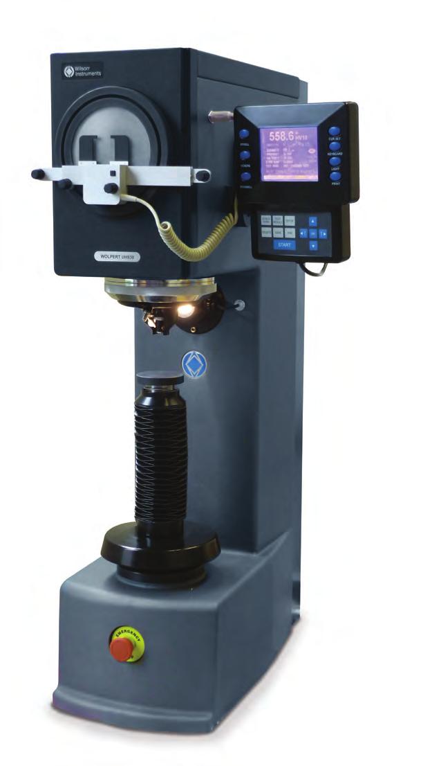 Universal Hardness Testers Brinell, Vickers, and Rockwell UH930 The UH930 Universal Hardness Tester, with its user-friendly operator panel, displays hardness values for all common hardness test