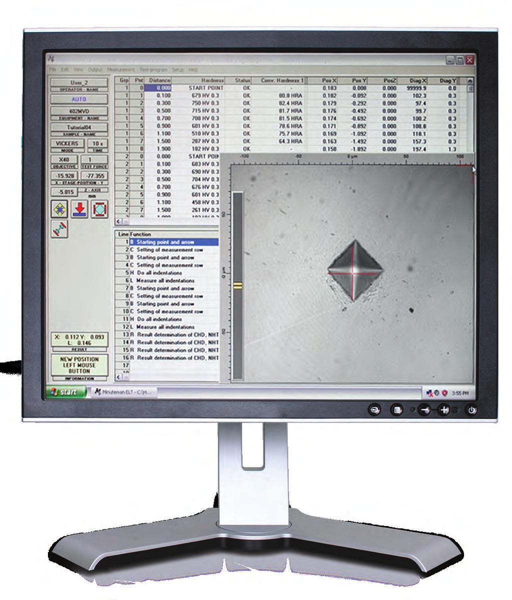 Automation Software for Hardness Testers Minuteman Automation Software The Wilson Hardness Minuteman Software automates the stage navigation and measurement process of your hardness testing systems.