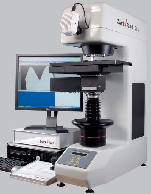 The ZHV30 micro/macro Vickers hardness tester covers Vickers and Knoop hardness tests to ISO 6507, ISO 4545 and ASTM E 384 within the load range from HV0.2 to HV30.