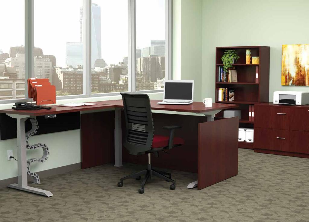 HiLo For Compel Executive Office Collections The HiLo adjustable desk system from Compel is easily outfitted to complement our