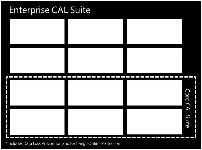 When licensing CALs, keep the following in mind: Microsoft offers two Client Access License (CAL) Suites, the Core CAL Suite (Core CAL) and the Enterprise CAL Suite (ECAL), which provide access