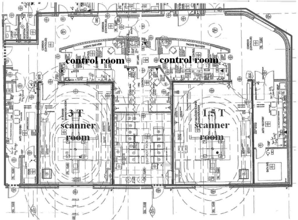 Magnetic Resonance Safety 21 Fig. 2.2. Plan of MRI suite including control room, scanner room and equipment room with field lines. Figure 2.
