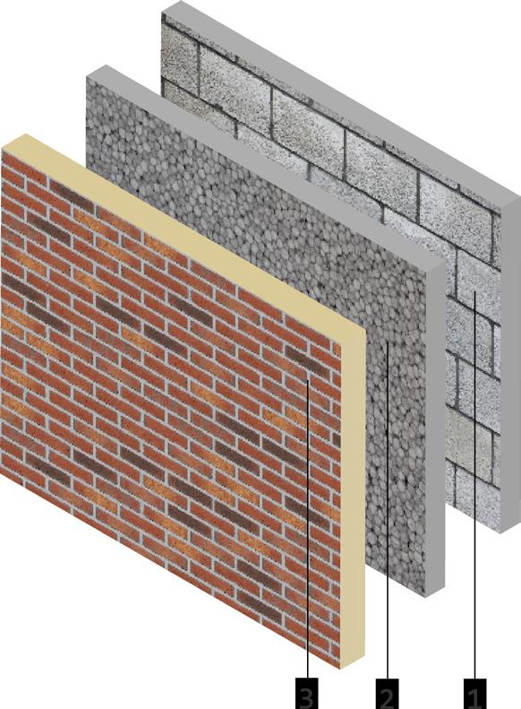 For example: 45 mm brick panel installed on top of 150 mm external insulation, would ideally be fixed using 260 mm long screw.