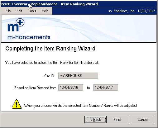 17.6 Item Ranking - Completing screen The Item Ranking - Completing screen 17.6.1 Using the Item Ranking - Completing screen 1.