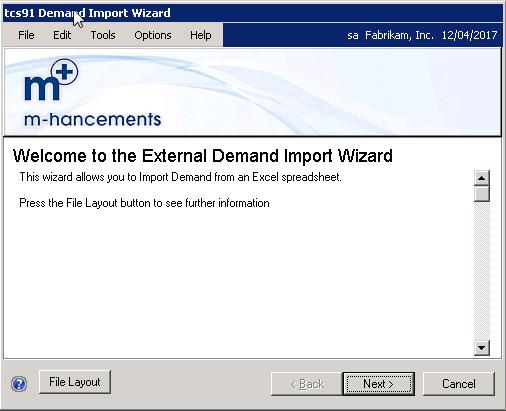 The Demand Import Wizard 18.