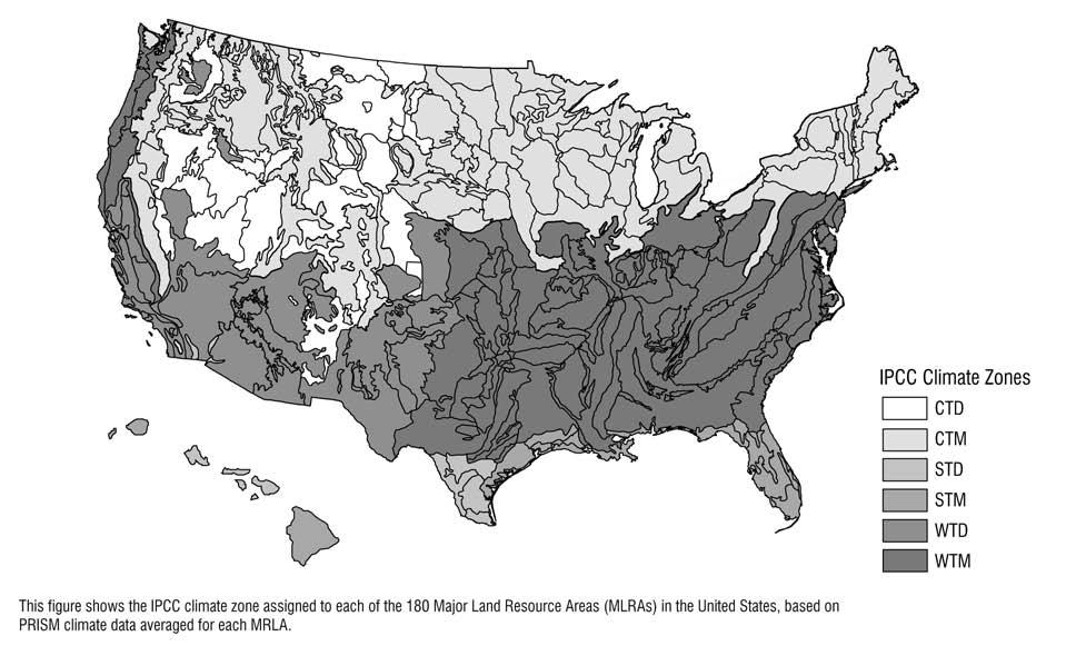 FigureA-15 Major Land Resource Areas by IPCC Climate Zone