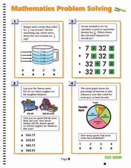 Concepts assessed include number sense and operations; patterns, relationships, and algebra; geometry and measurement; and data, statistics, and probability.