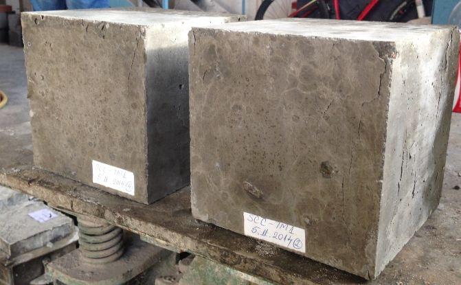 on 2 day on hardened concrete Characteristics on 28 day hardened concrete Table 2 Batch: Characteristics: Excess water W/C real Density Spread (cm) L box V Funnel (sec) Spread (cm) L box V Funnel