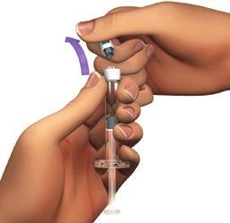 Make sure you are holding the AVONEX prefilled syringe by the ridged part, directly under the cap.
