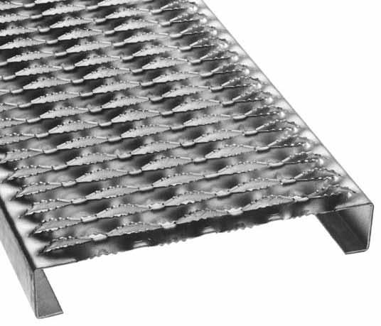 GRIP STRUT SAFETY GRATING MATERIALS PRE-GALVANIZED ASTM A-94-G90 14 & 1 GAUGE STOCK LENGTHS 10'-0" & 1'-0" (Custom lengths available up to 4'-0") HRPO UNCOATED ASTM A-569 14 & 1 GAUGE 505-H3 ALUMINUM