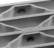 Heavy Duty grating products are commonly manufactured with bearing bar spacings ranging from 15/16" to 38/16" (-3/8") on center.