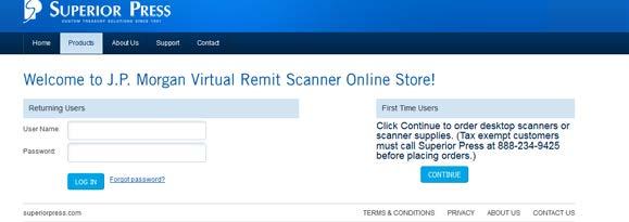 How to Place an Online Order Step 1: Log onto the scanner online store https://secure.superiorpress.com/csl/jpm.
