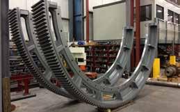 Girth gear manufacturing capability Once the raw material has been chosen, the manufacturing process requires large capacity, accurate machining of gear blanks before gear cutting as well as careful