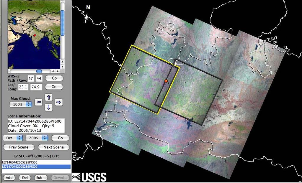 LAI Derived from Landsat Global Land Survey 2005 (GLS2005) Two scenes (path-147,row-44 &