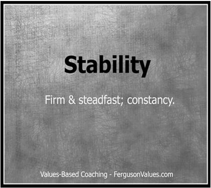 Value of Stability Question How do you see the value of stability help improve your leadership effectiveness? Your Answer See more at: http://fergusonvalues.