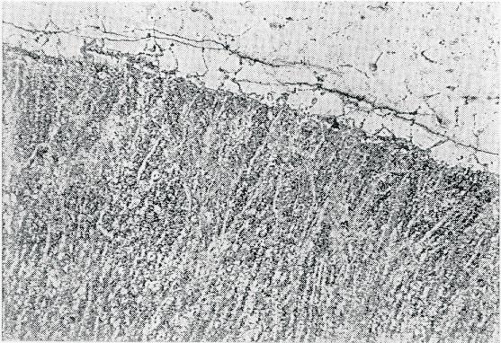9. Welding Defects 123 areas. Consequently, a lamellar crack propagates through weaker microstructure areas, and partly a jump into the next band takes place. Figure 9.