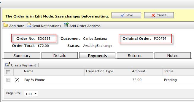 Orders 107 7. Select the shipping method to use for the exchange order. 8. Click Recalculate to adjust the Summary total. 9. Click OK. 10. After you create an exchange order (EO), click View Exchange to view the details of the EO.