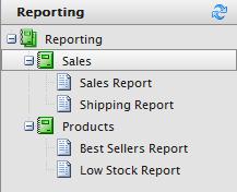 210 Episerver Commerce User Guide 17-6 Reporting By default Episerver Commerce provides a set of common types of reports. Sales Report. Website sales performance over a time period. Shipping Report.