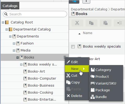 Catalogs 49 The following example shows how to create a catalog entry. 1. Expand the catalog tree and navigate to the desired category. 2.