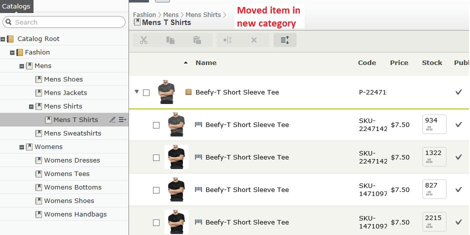 70 Episerver Commerce User Guide 17-6 3. Move to the new category. 4. Select Paste.