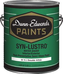 35 (as supplied) 1 Semi- 9A 10A Water-Based SYN-LUSTRO PREP-WALL :: P rovides a smooth and sandable surface :: M inimizes texture variations from drywall face paper :: E