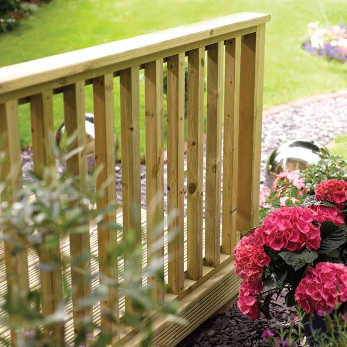 Classic Square Timber Baluster System For Ground Level Domestic Simple, strong and angular, these designs give an impressive, well-built feel to any setting.
