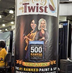These double-sided signs are a great way to promote your brand and encourage visitors to come visit your booth.