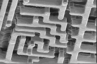 SEM Micrographs of First Metal Layer over First Set of Tungsten Vias TiN metal cap Metal, Al