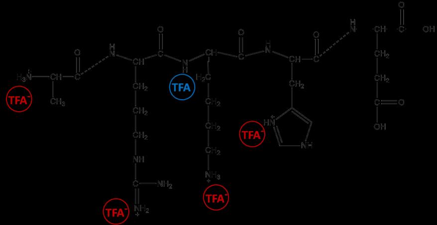 Counter-Ion Types and Sources Common counter-ion types Trifluoroacetate (main type for most delivered peptides)
