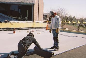 Installation Tips Picture of Release film while placing membrane Pre-position roll for proper placement on