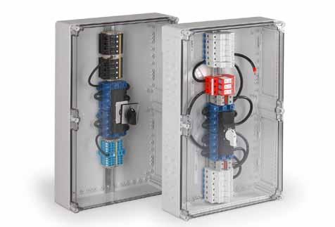 7035, transparent or smoke-grey Our Cubo O enclosures are suitable for various applications, such as for surge protection solutions or DC disconnects.