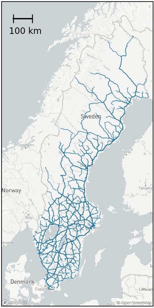 Figure 13: Map showing the routes