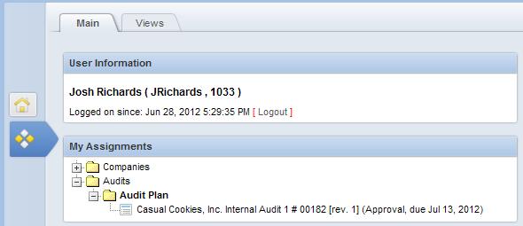 Once within the Audits application, you will want to select the + next to Audit Plans from the left navigation bar, then My Open Audit Plan.
