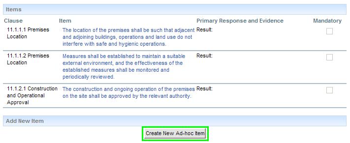 You will also notice that there is an option to create new ad-hoc questions.
