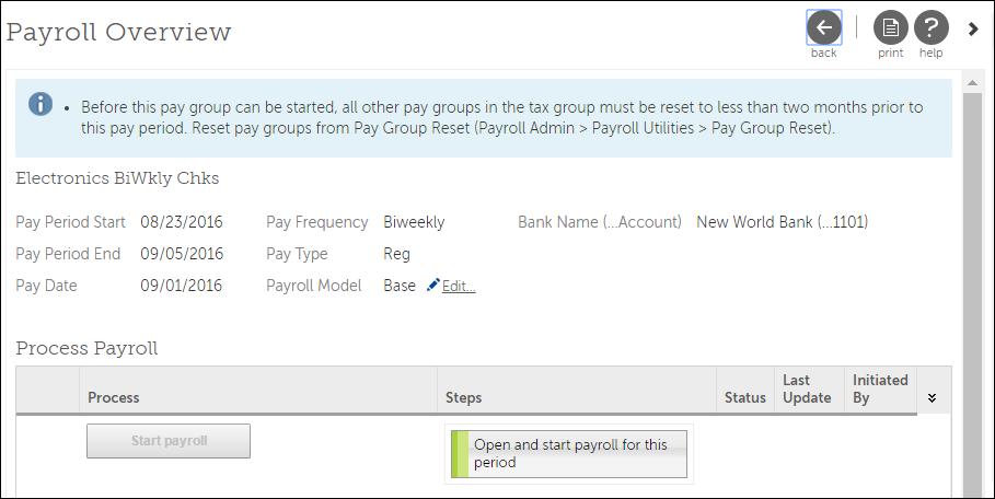 Reset Pay Groups Each payroll automatically resets the monthly, quarterly, and yearly dates If pay group is