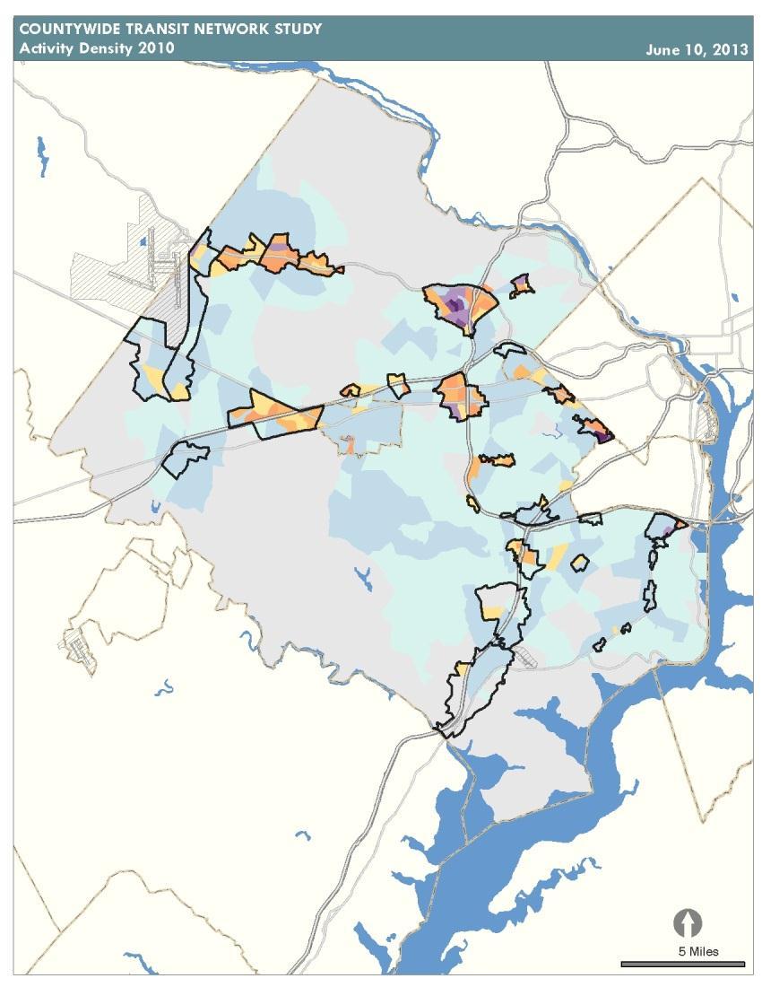 Land Use Forecasts Fairfax County s land use policies encourage development within designated activity centers, which currently include about: 10% of County acreage 19% of County