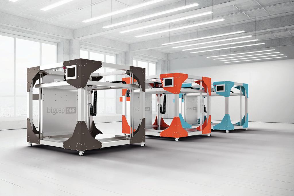 WITH BIGREP ONE YOU HAVE A PERFECT STARTING POINT FOR THE FACTORY OF THE FUTURE For simultaneous use, several BigRep ONE v3 3D printers can be operated concurrently in what is referred to as