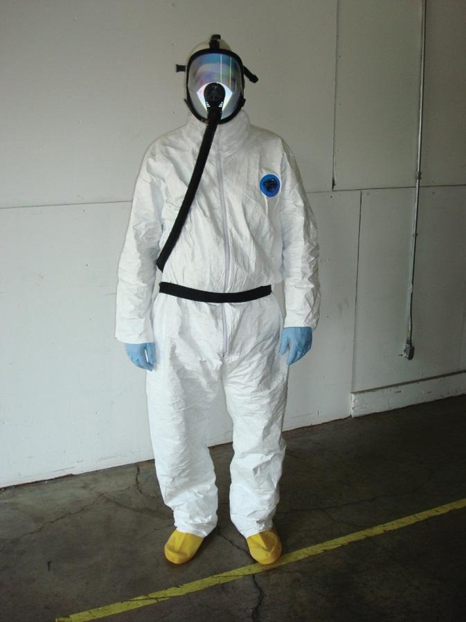 Interior Spraying When spraying a spray polyurethane foam system indoors, sprayers and helpers should wear: A NIOSH-approved full face or hood-type supplied air respirator (SAR) (as outlined in your