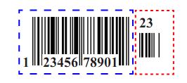 72 Add-On Code A UPC-A barcode can be augmented with a two-digit or five-digit add-on code to form a new one.